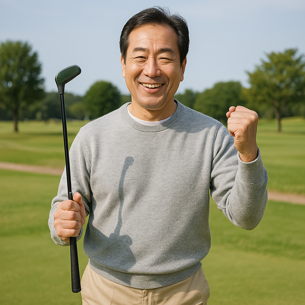 경기중 기운내는 파크골퍼의 모습