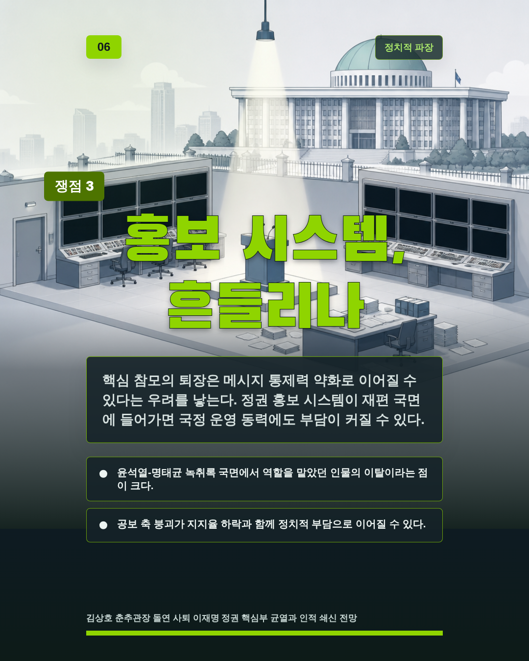 홍보 시스템, 흔들리나