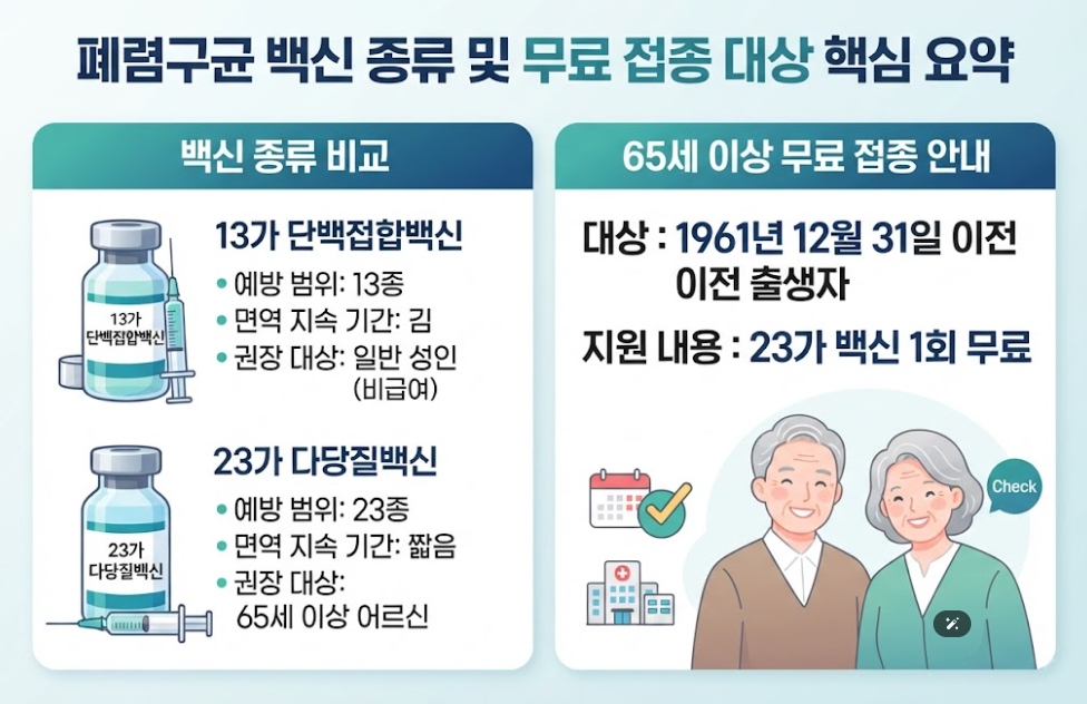 폐렴구균예방접종가격 병원별 보건소