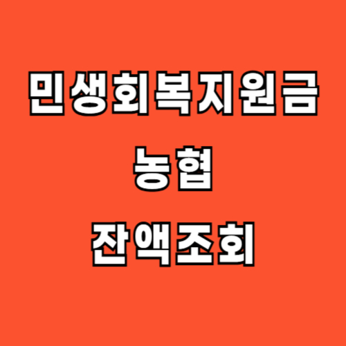 민생회복지원금 농협 잔액조회 방법