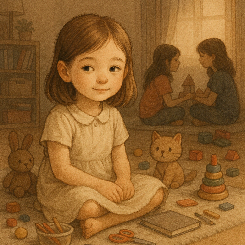 언니들옆에서혼자있는여동생모습