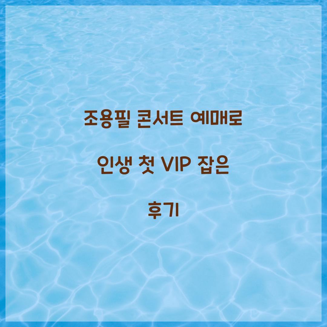 조용필 콘서트 예매로 인생 첫 VIP 잡은 후기
