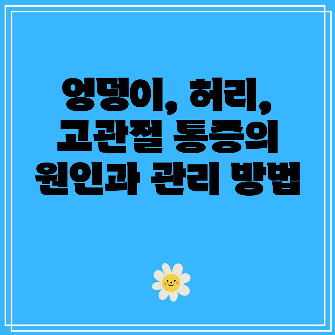 엉덩이, 허리, 고관절 통증의 원인과 관리 방법