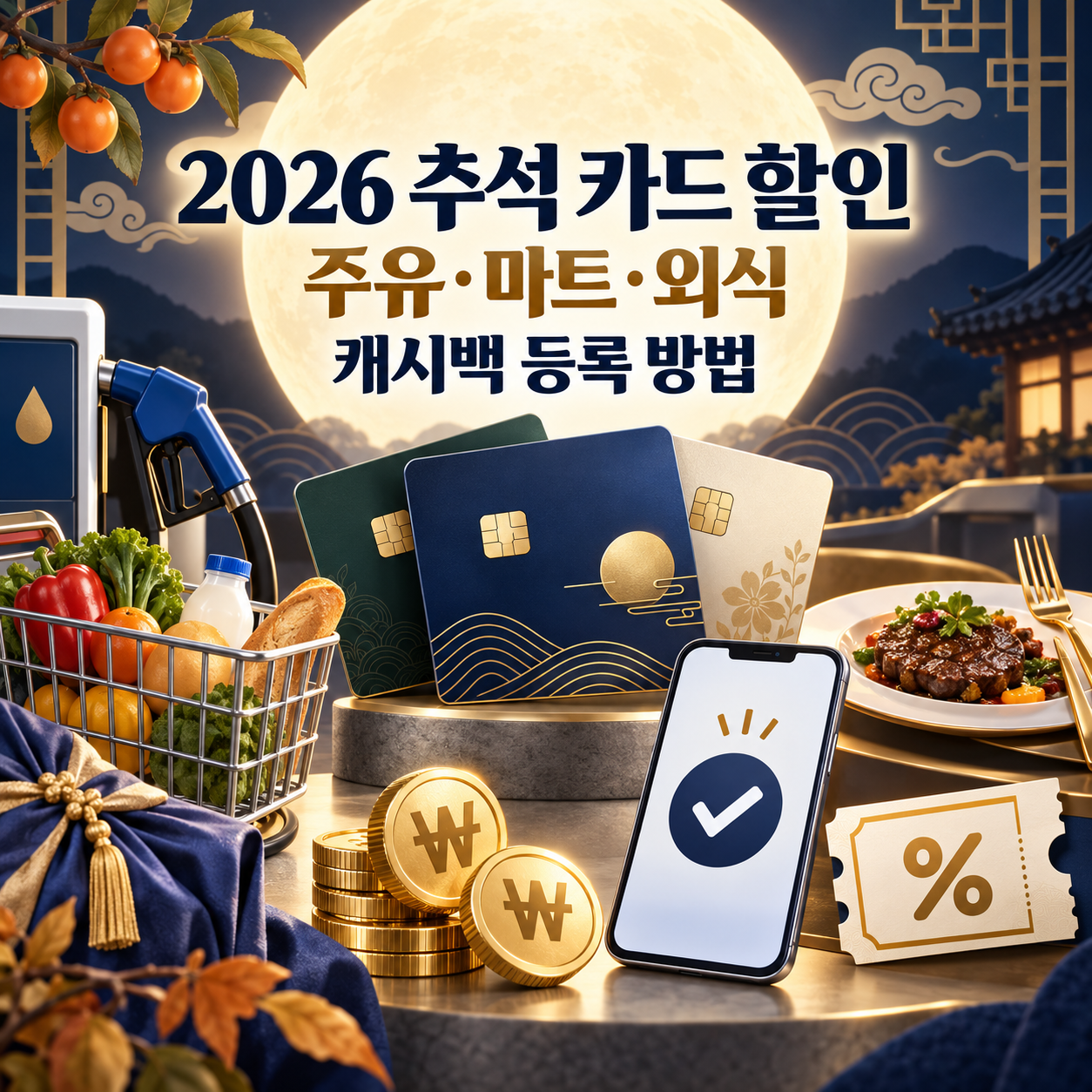 2026 추석 카드사 할인 총정리|주유·마트·외식 캐시백 등록 방법