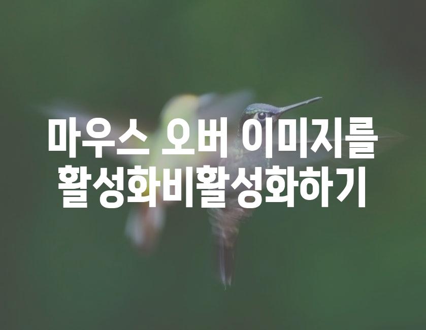 마우스 오버 이미지를 활성화비활성화하기