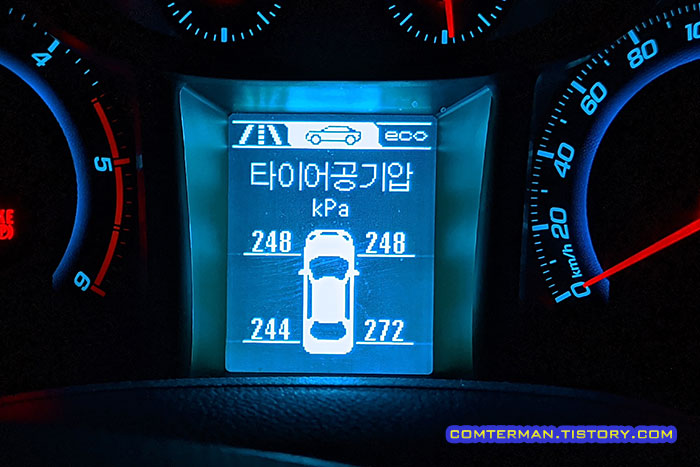 올란도 TPMS 타이어 공기압 표시