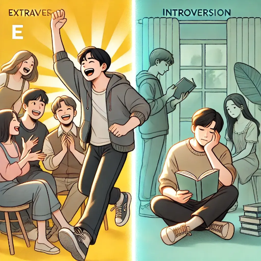 외향형,내향형,E,I,외향형 VS 내향형