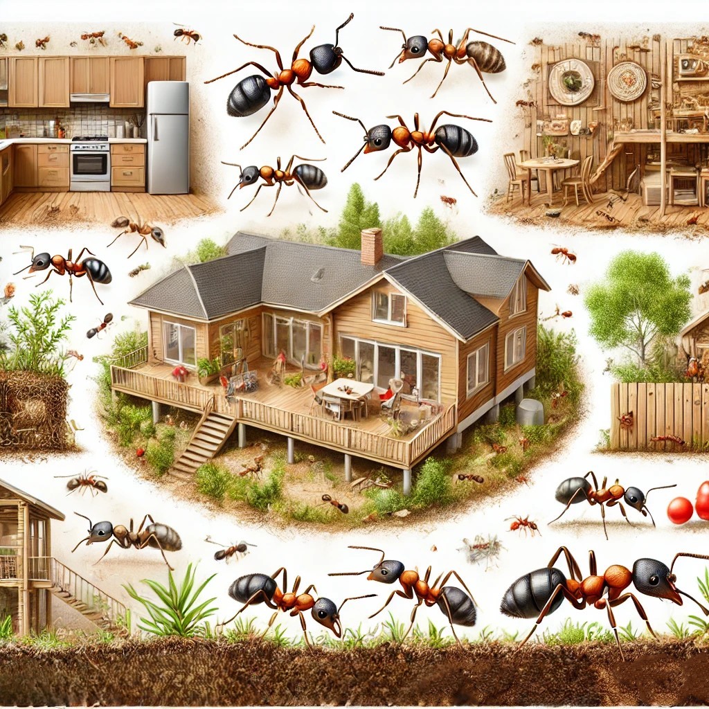 개미가 서식 가능한 장소 사진