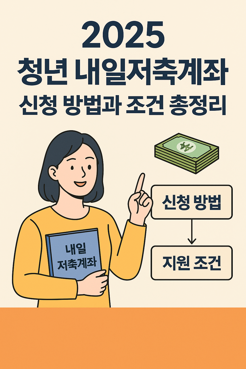 "2025 청년 내일저축계좌 신청 방법과 조건 인포그래픽"