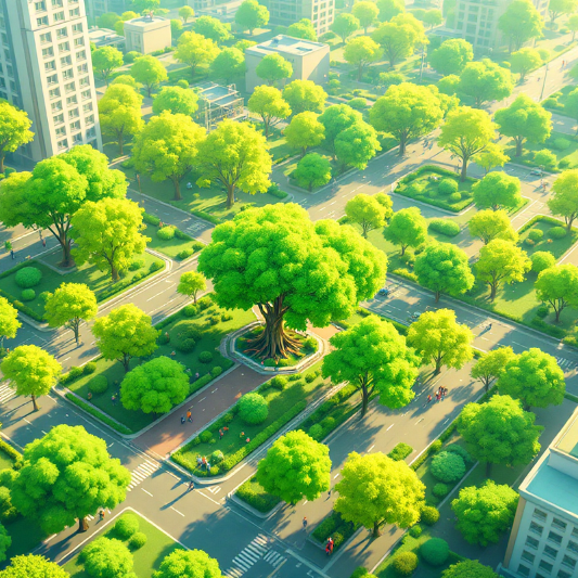 도심-속-나무가-가득한-풍경