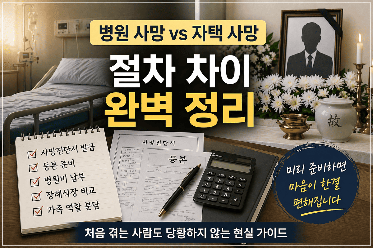 병원 사망 vs 자택 사망 절차 차이 정리