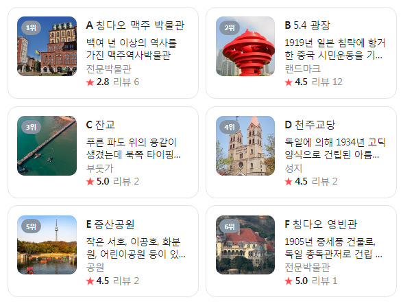 중국 청도 여행지 추천