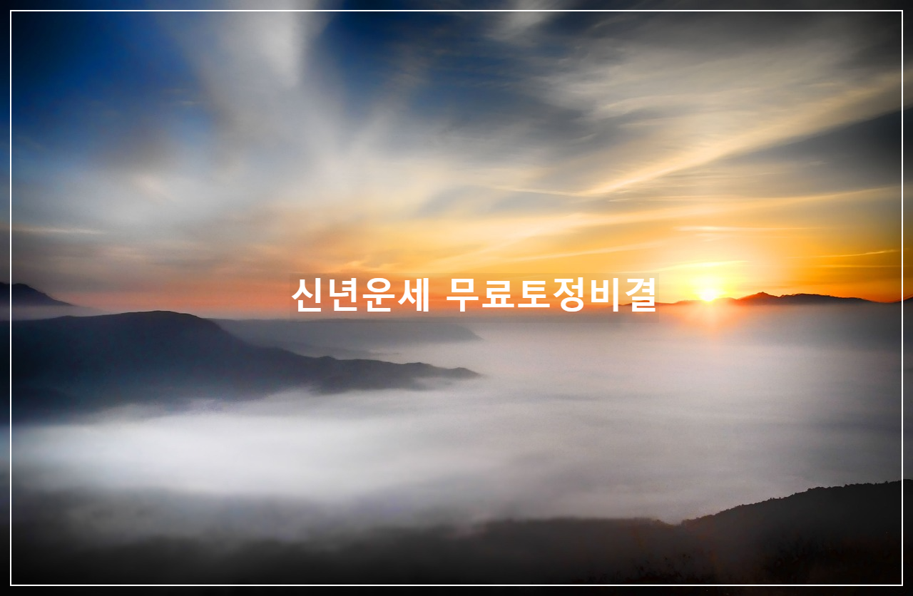 신년운세 무료토정비결