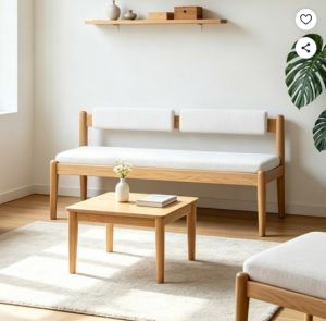 원목 벤치의자 쿠션 편한 인테리어 카페 식탁 벤치 의자 2인용 3인용, 1개, 아이보리125cm