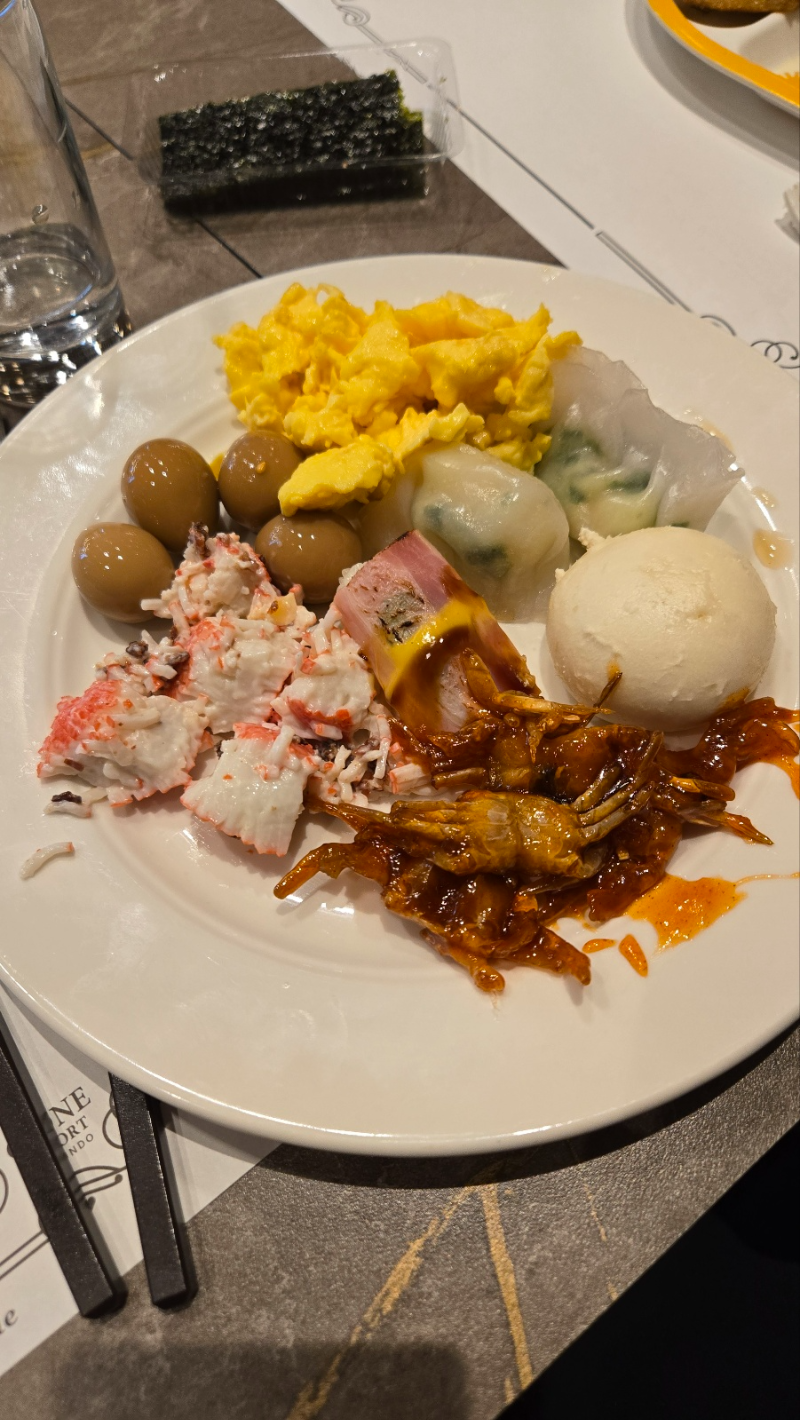 자은도 씨원리조트 조식뷔페 몰타 식사 후기