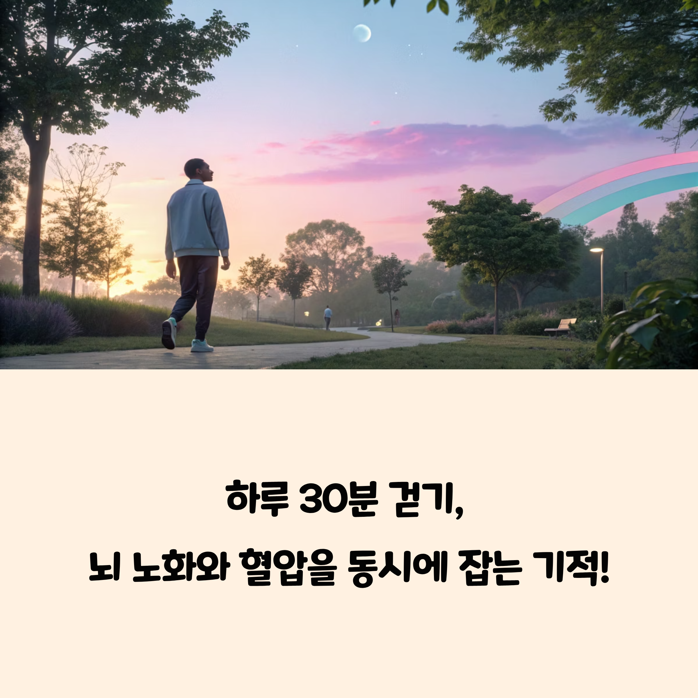 걷기만 했을 뿐인데, 뇌 노화와 혈압이 동시에 잡혔다? 하루 30분의 기적