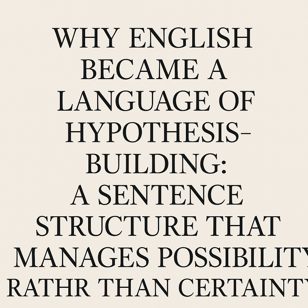 영어는 왜 ‘가설을 쌓는 언어’가 되었는가- 확정이 아니라 가능성을 관리하는 문장 구조