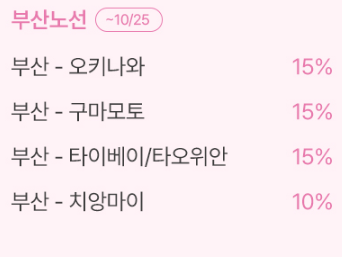 부산출발노선