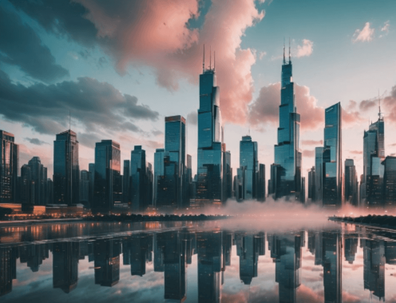 고층 건물이 가득하게 있는 꿈