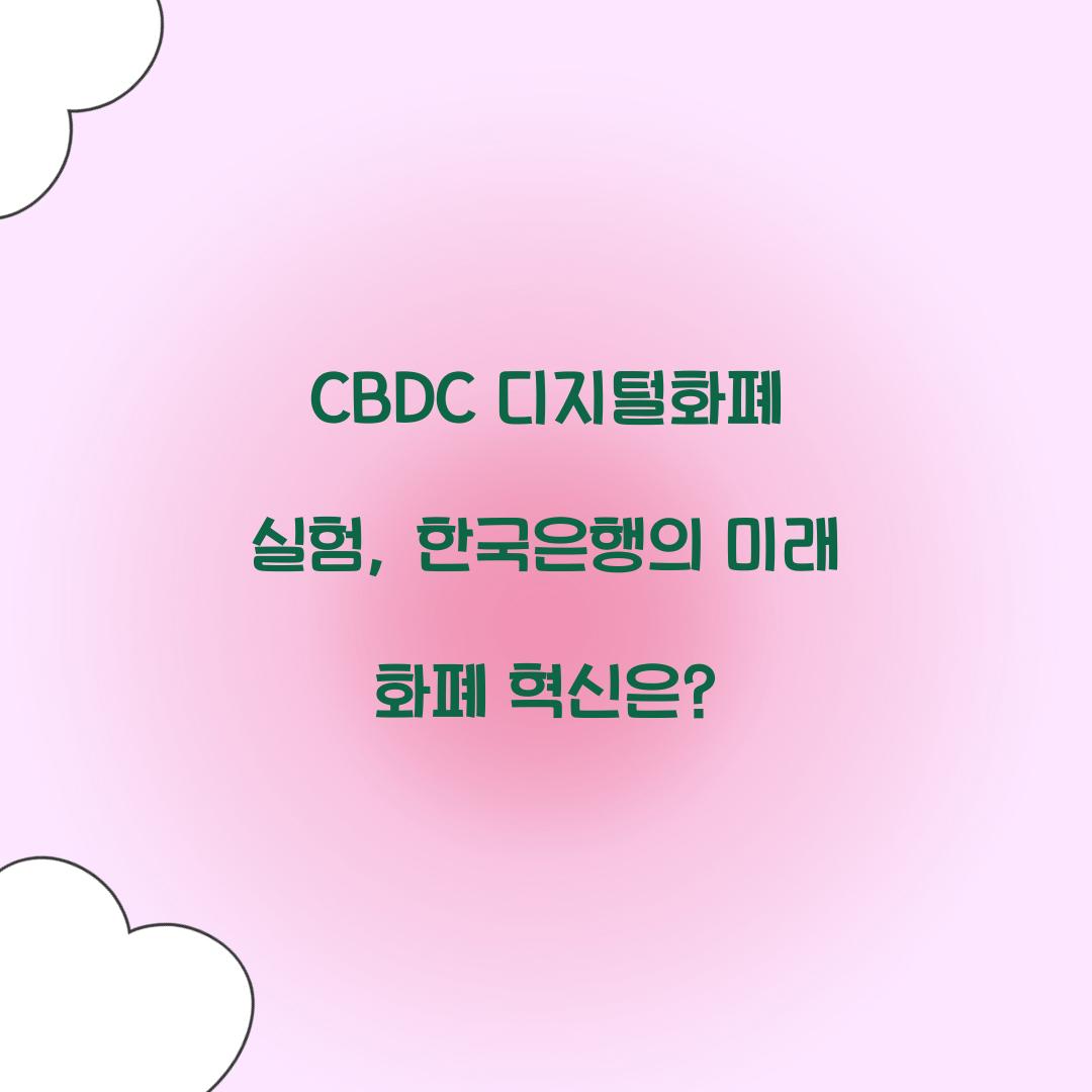 CBDC 디지털화폐 실험
