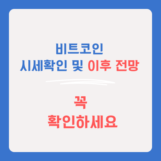 비트코인 시세 및 전망