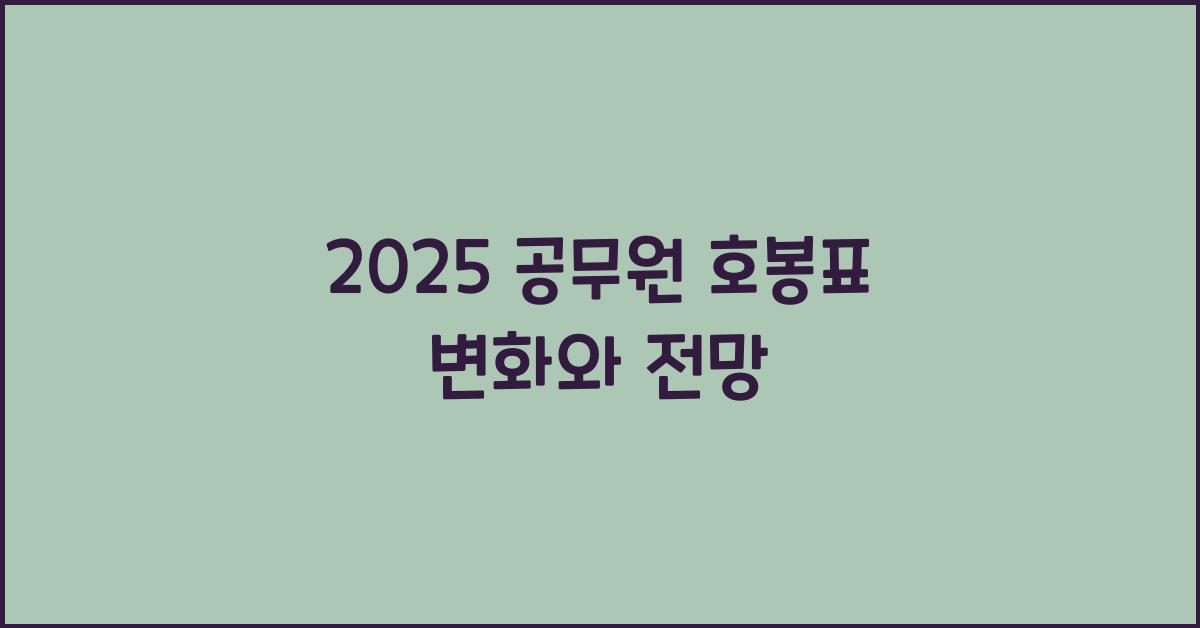 2025 공무원 호봉표