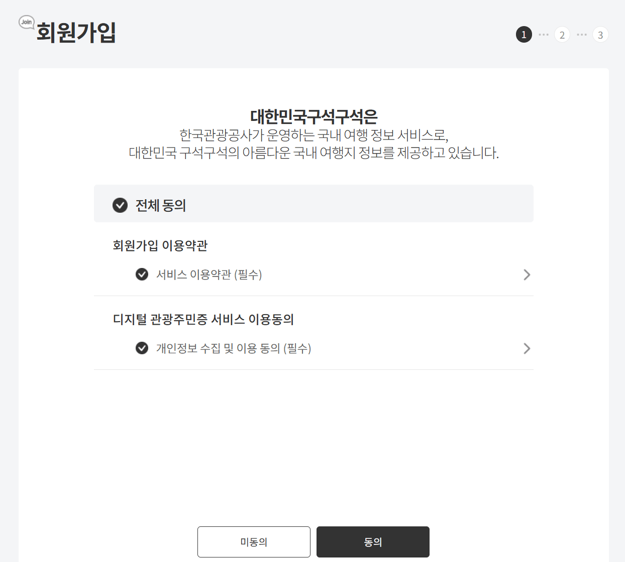 디지털 관광주민증 발급절차