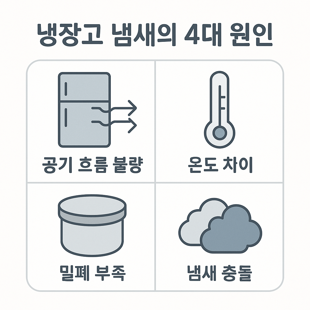 냉장고 냄새의 4대 원인