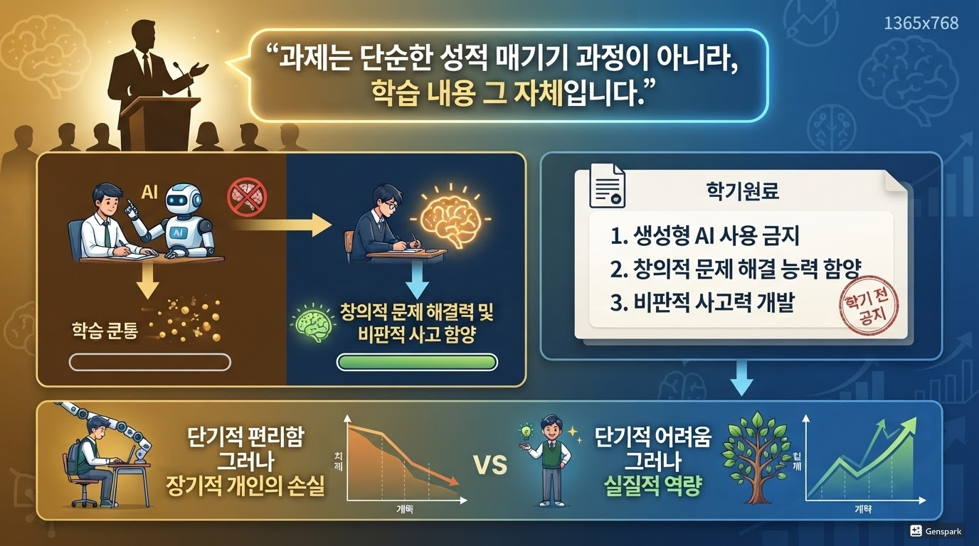 교수의 입장 &mdash; "과제는 배움 자체"