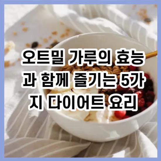 오트밀 가루의 효능과 함께 즐기는 5가지 다이어트 요리