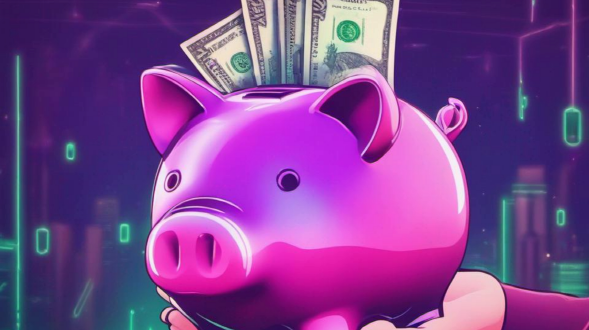 돼지 저금통에 돈이 있는 이미지