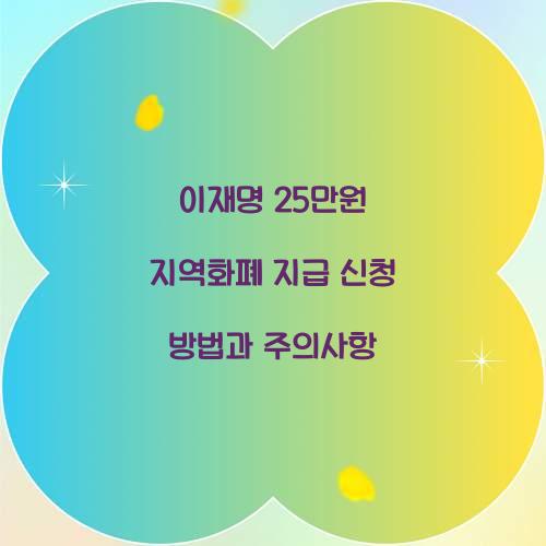 이재명 25만원 지역화폐 지급