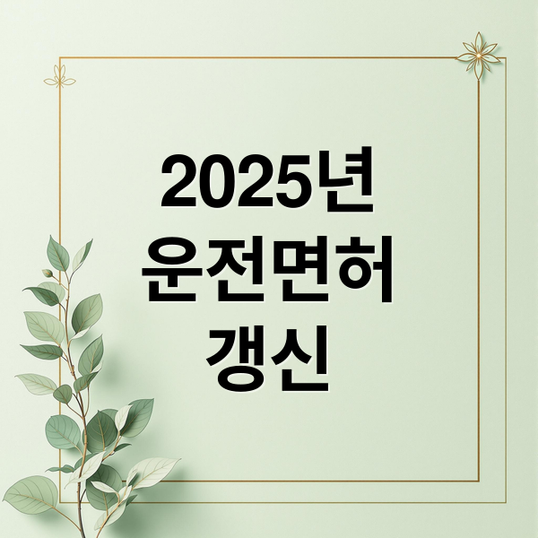 2025 면허 갱신 완벽 가이드: 온라인 신청, 서류, 수수료 총정리