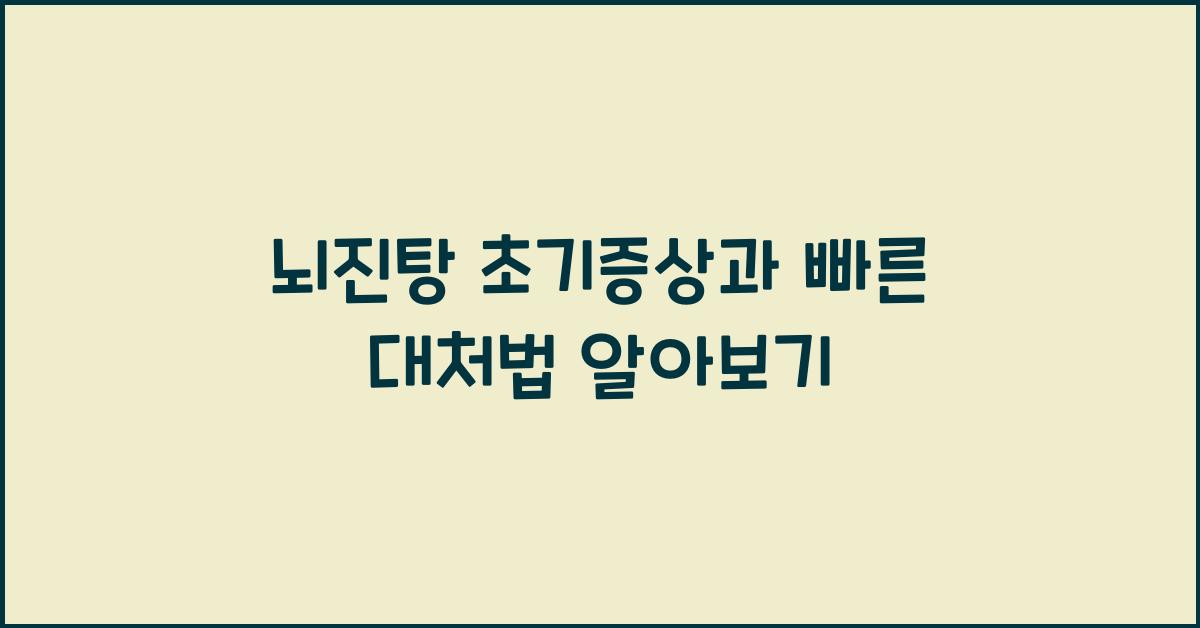 뇌진탕 초기증상