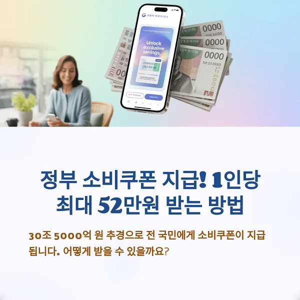 1인당 최대 52만 원 소비쿠폰