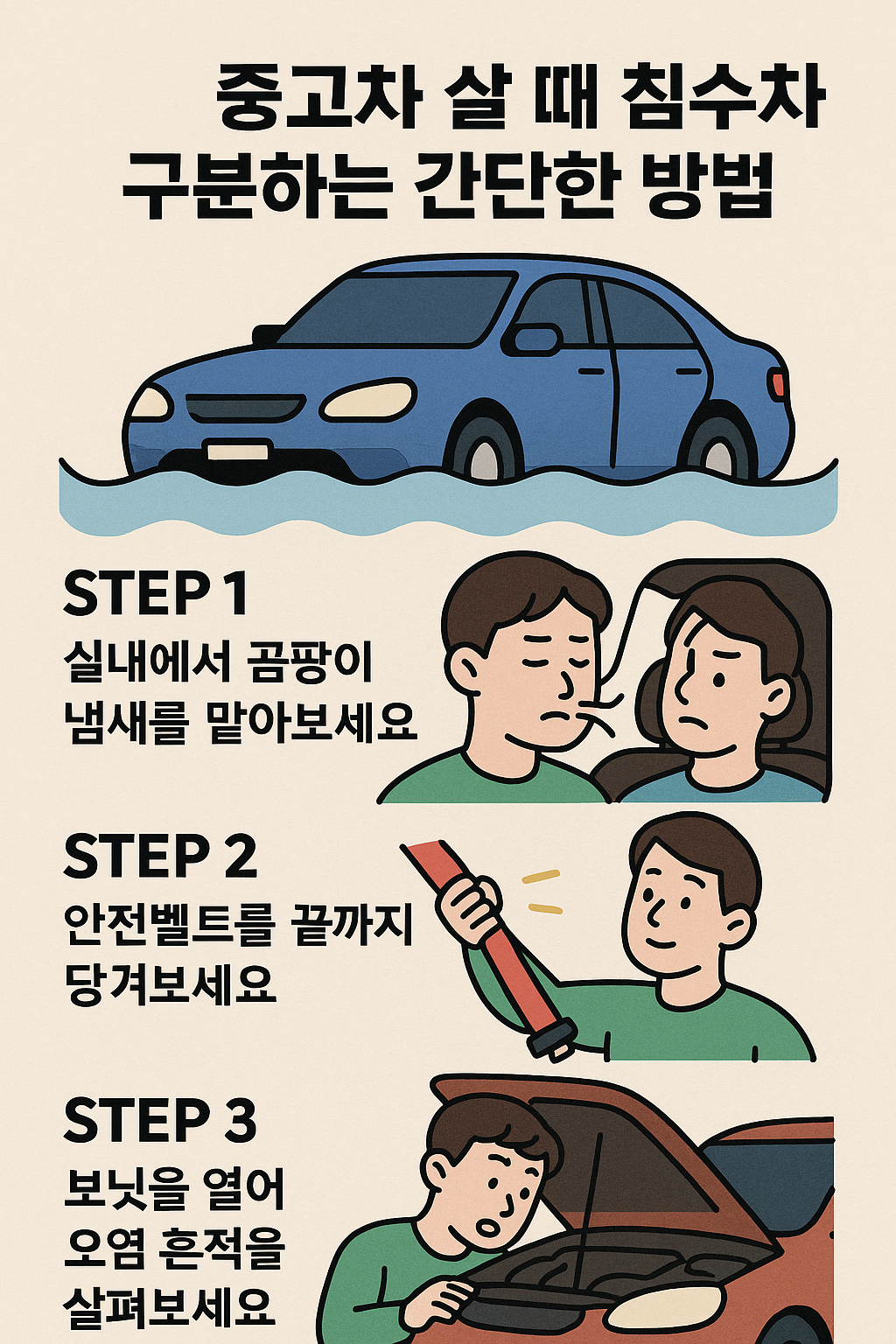 침수차 구분하는 간단한 방법