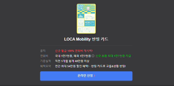 LOCA Mobility 반띵 카드
