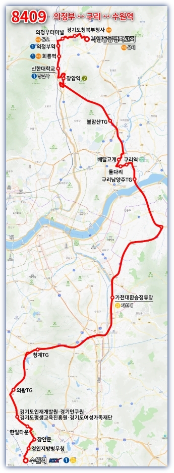 8409번 버스 노선도