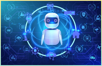 스마트한 느낌, 똑똑한 로봇, 트래픽을 감지하는 로봇을 연상시키는 이미지