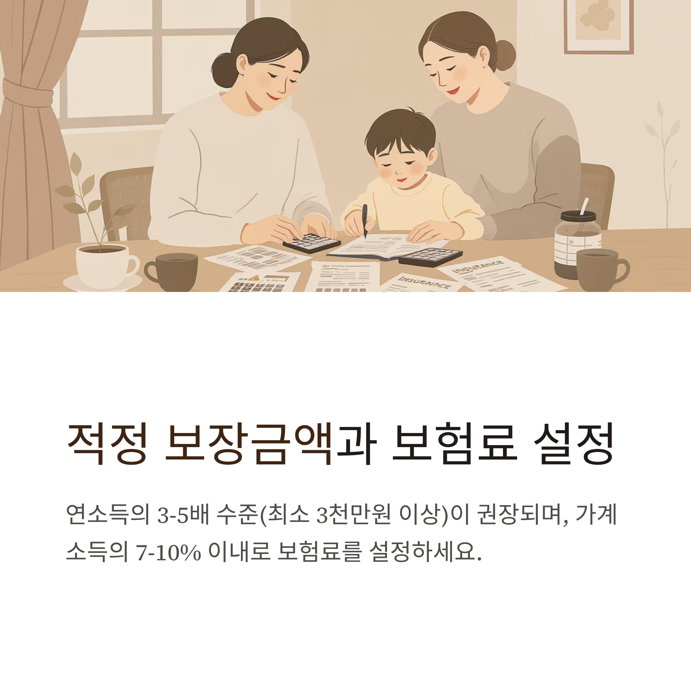 암보험 보장금액과 보험료설정
