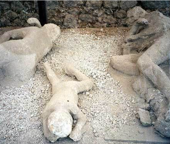 당시 베수비오 화산 분화로 사망한 로마 시민의 사진