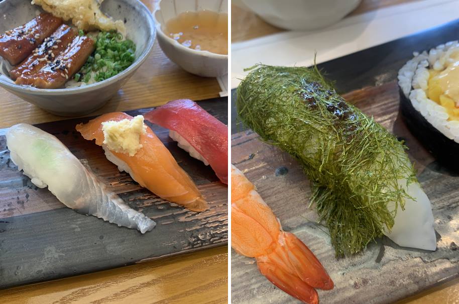 회 3종 초밥 및 한치 감태 초밥