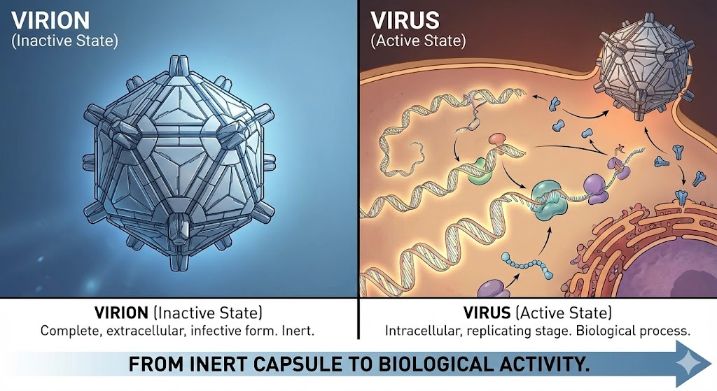완벽하게 포장된 입자, 비리온