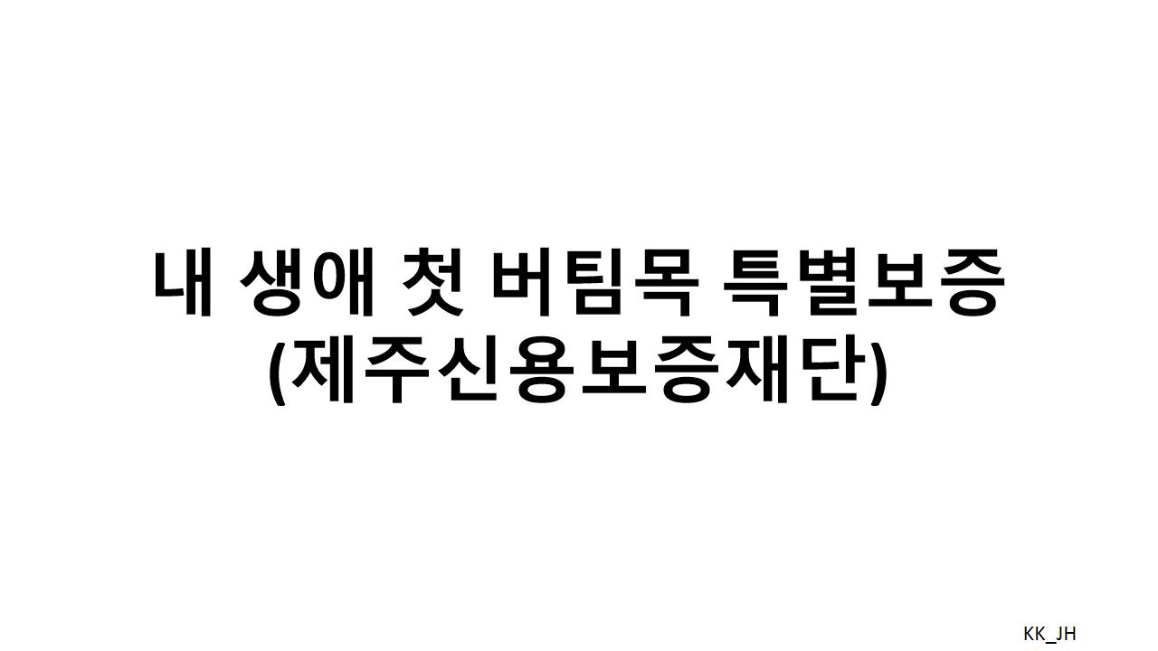 내생애 첫 버팀목 특별보증: 제주 창업 지원 프로그램 알아보기