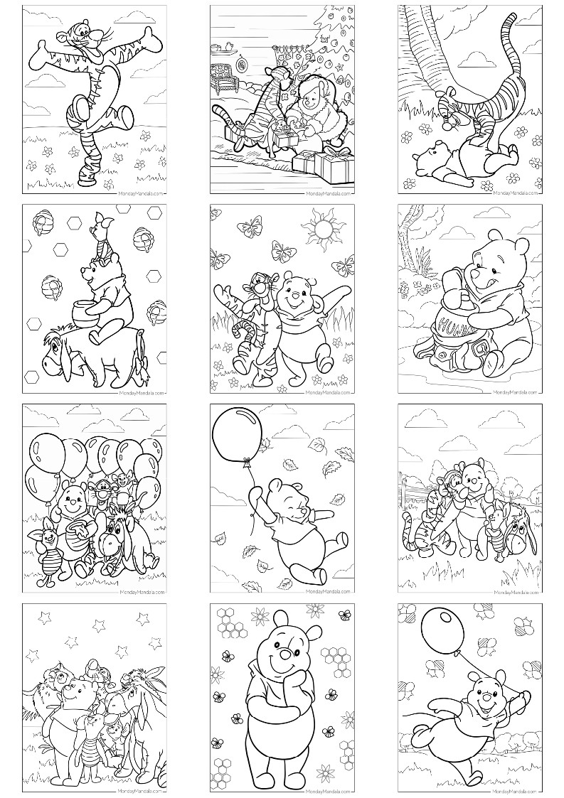 곰돌이푸 색칠공부 도안