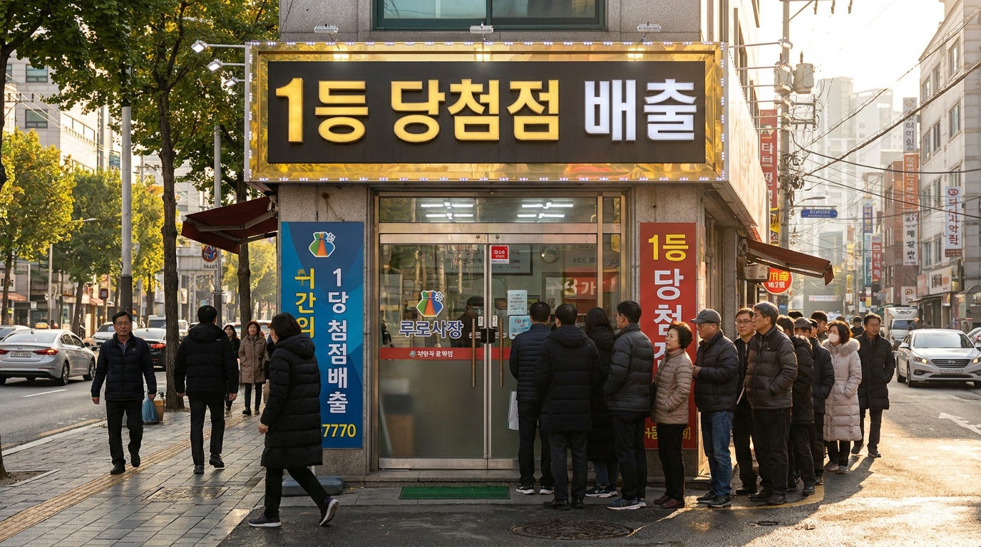 전국에서 가장 많은 로또 1등을 배출한 전설적인 로또 명당 판매점의 모습