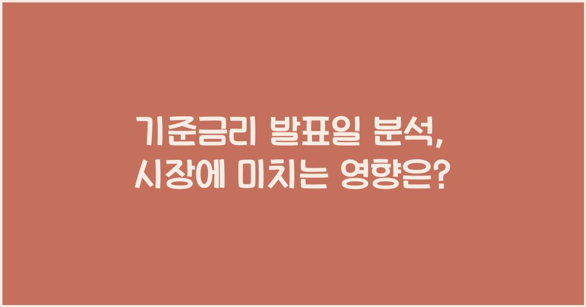 기준금리 발표일 분석