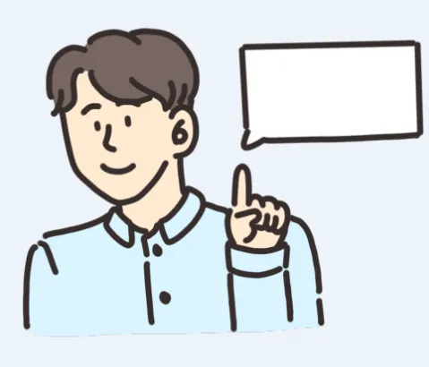 무언가 설명하는 남성 (말풍선)
