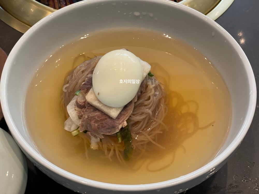 서울 강남 신사동 미슐랭 맛집 삼원가든 - 물냉면 모습