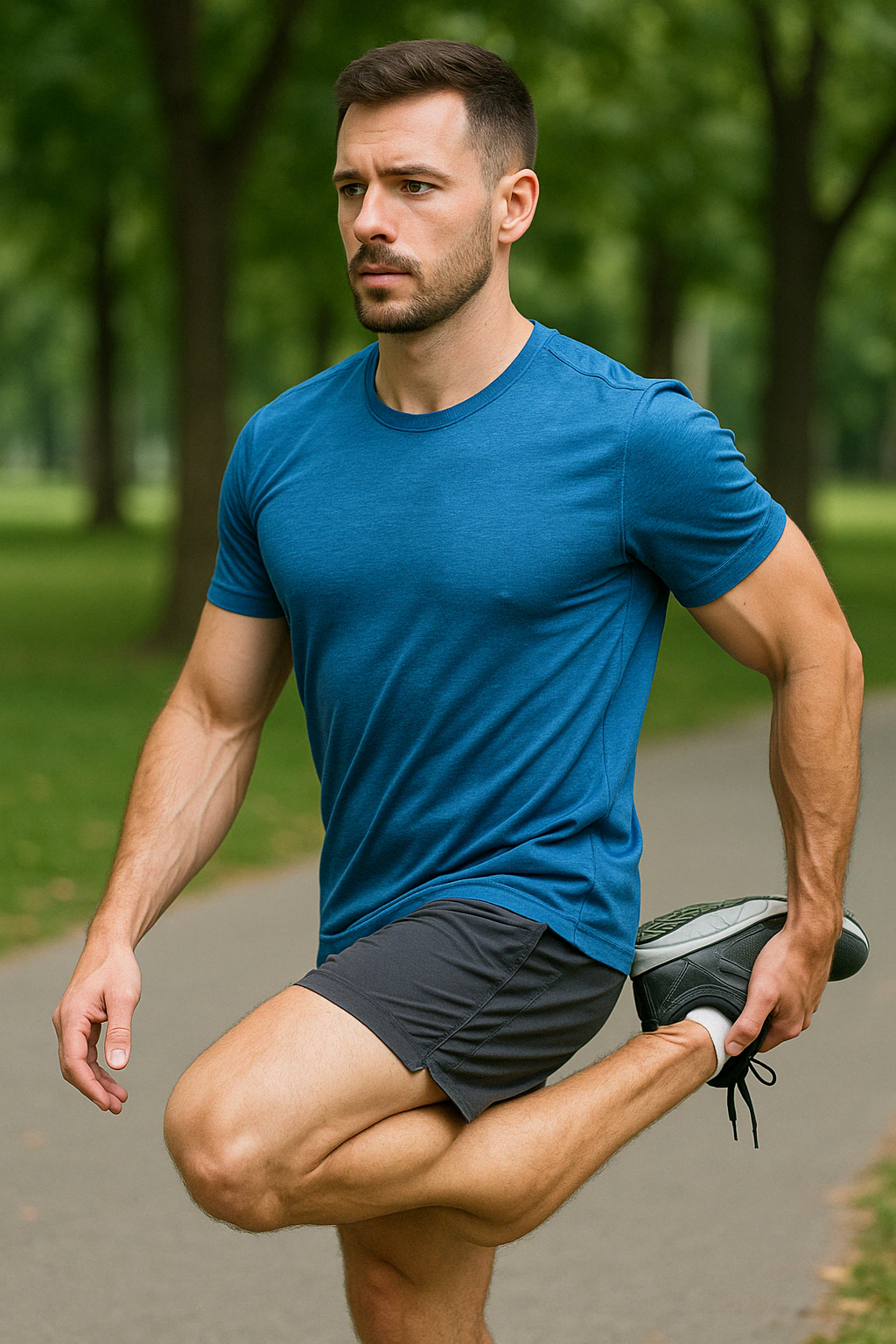 스트레칭하는 남성